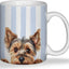 Taza de café de cerámica con asa para Yorkshire Terrier 11 oz