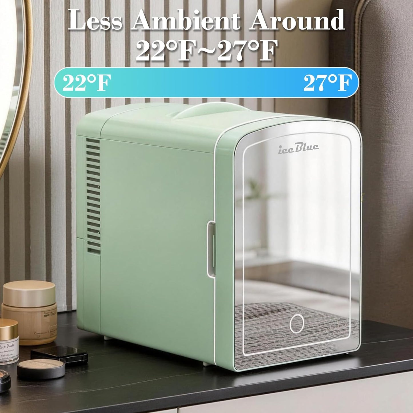 Nevera Mini Iceblue 6L con Espejo Led Regulable
