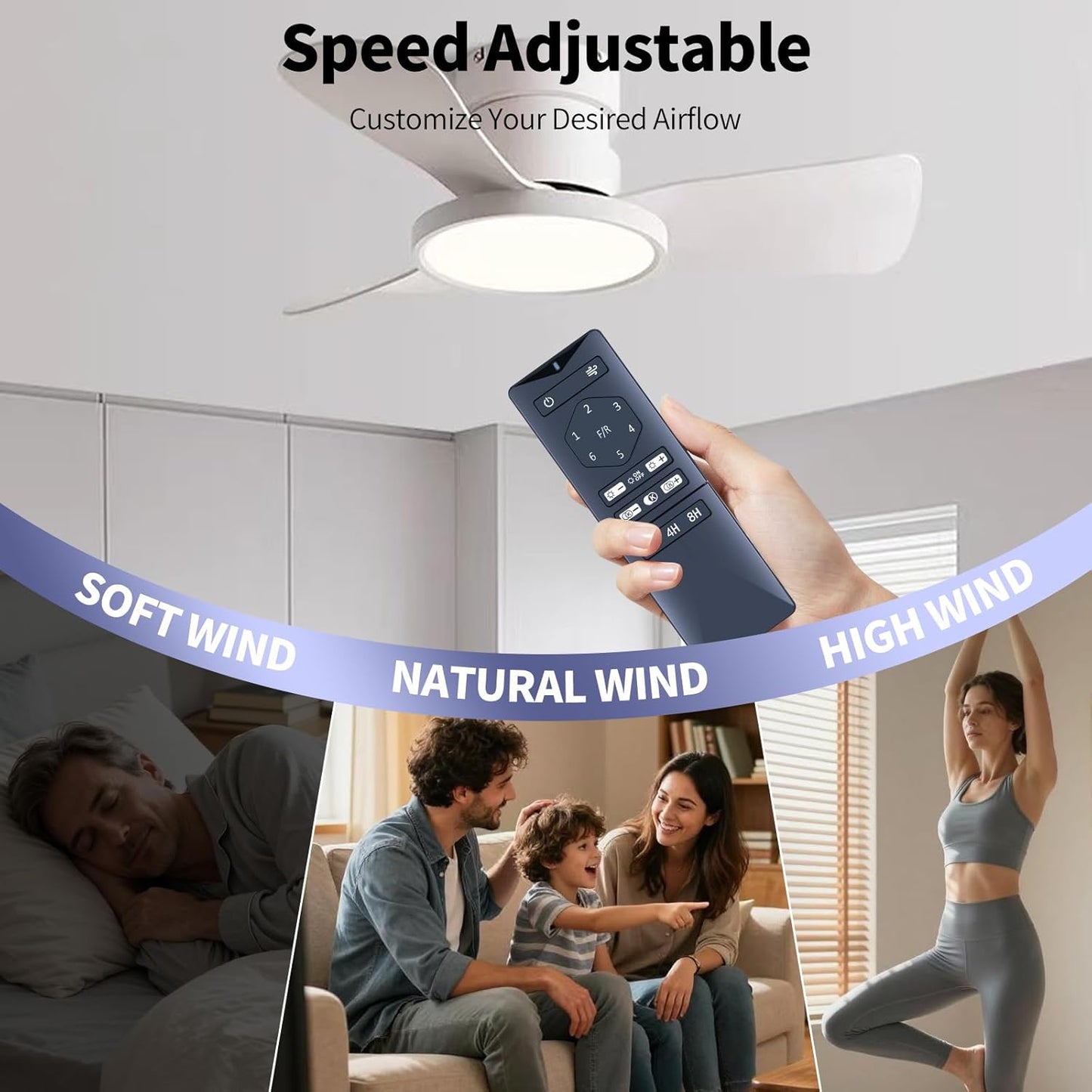 Control remoto ventilador techo 6 velocidades con soporte