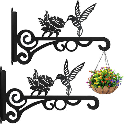 2 Colgadores plantas 10pulg soporte metálico patrón colibrí