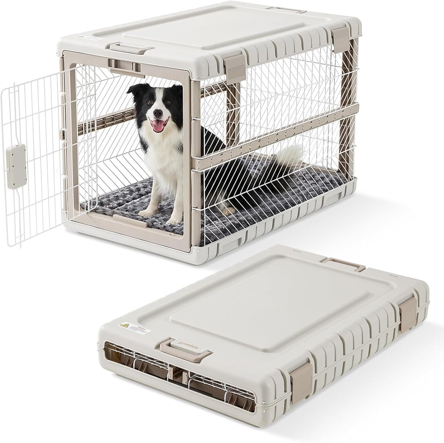 Jaula plegable perros grandes 36pulg con ruedas y asas