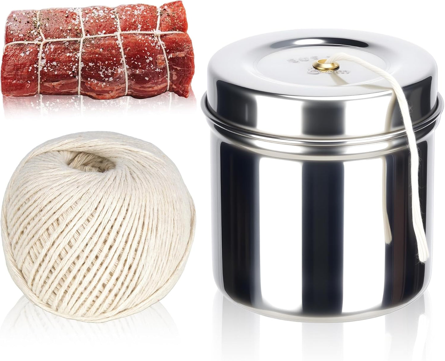 Cordel cocina con dispensador acero inox y algodón blanco