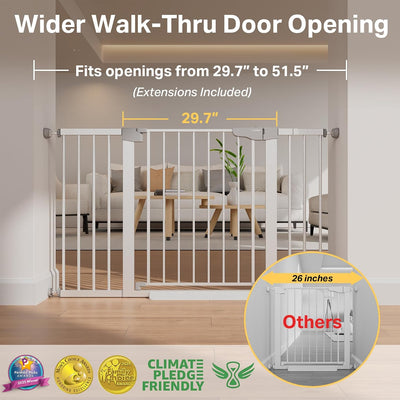 Puerta bebé ancha 75.4x130.8cm autocierre seguridad pasillos