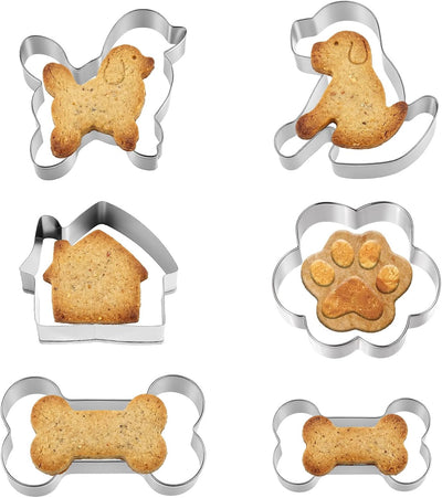 Juego de 6 cortadores de galletas de hueso de perro surtido moldes acero inoxidable