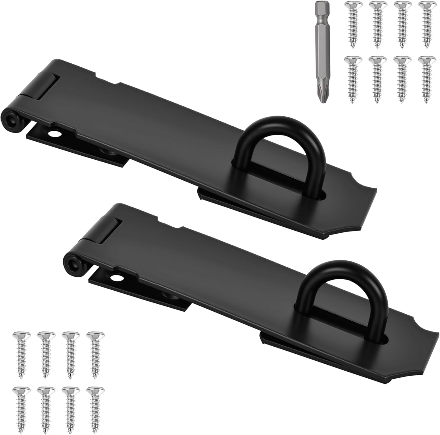 2 Cerraduras Puerta Acero Inox 5pulg Negro
