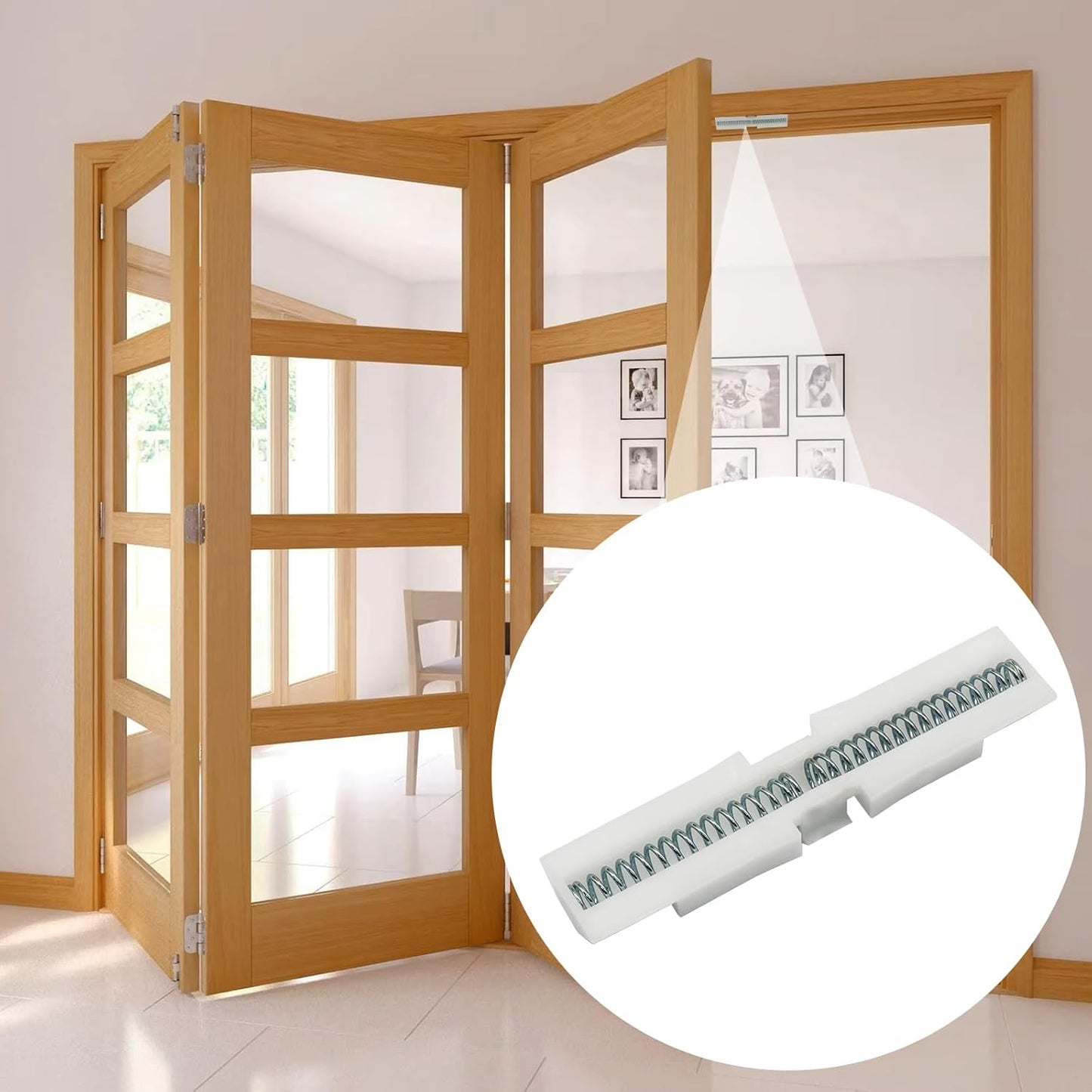 Guía deslizante puerta bifold ABS blanco