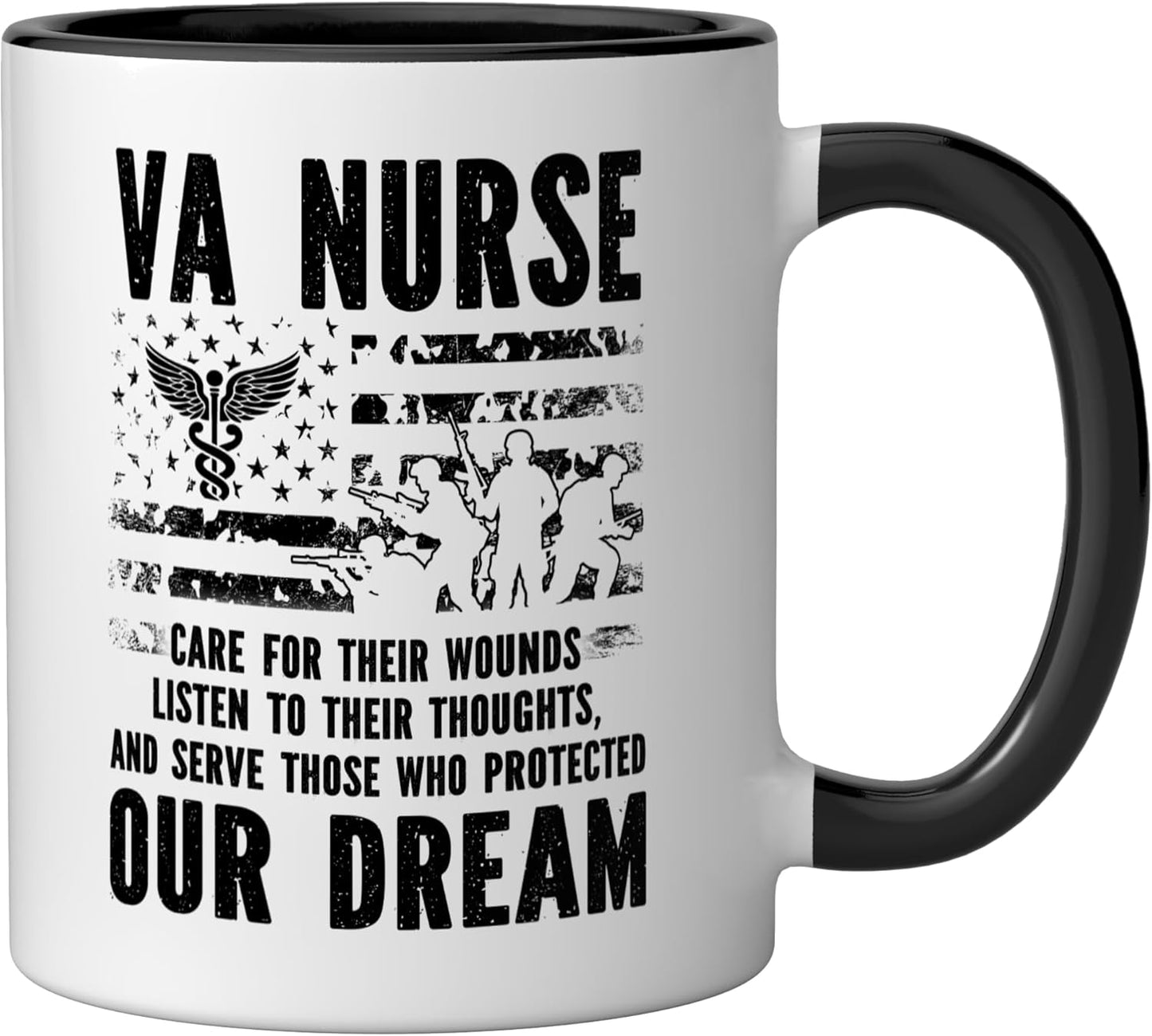 Taza Cerámica VA Nurse Negro/Blanco