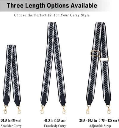 Correa hombro ancha ajustable para bolsos y monederos negro