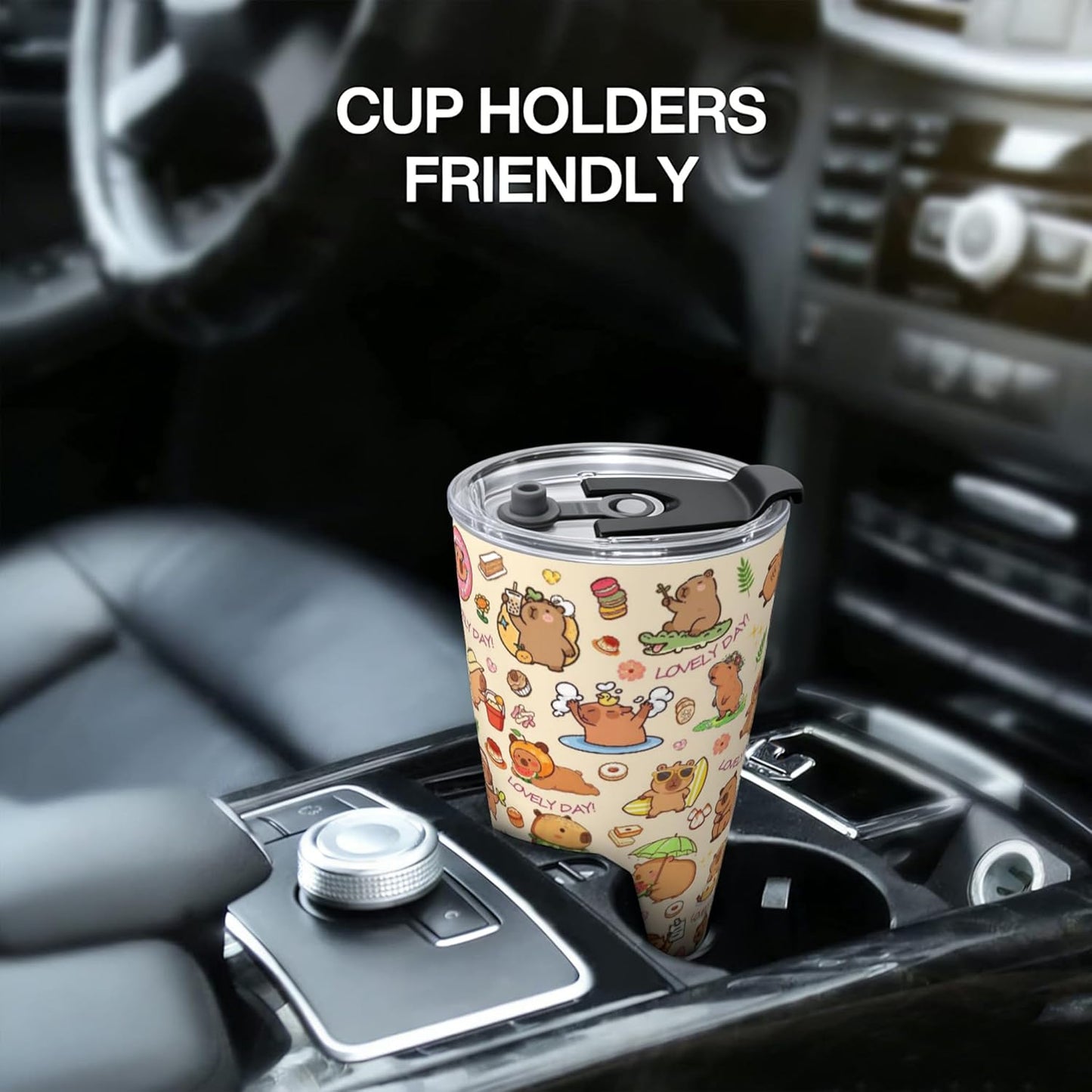 Vaso Capybara para niñas y mujeres de acero inoxidable
