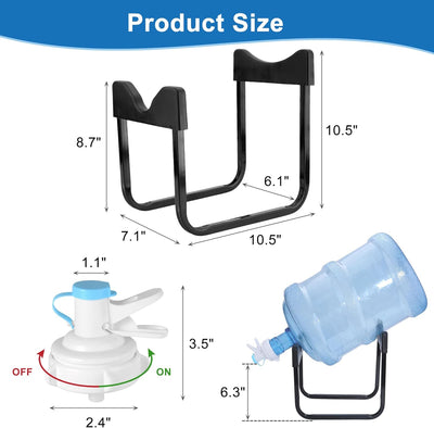 Soporte 3-5gal agua acero inox antideslizante con boquilla sin BPA