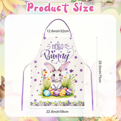 Delantal de Pascua para mujer 23 x 30 pulgadas diseño conejo y huevos de búfalo ajustable