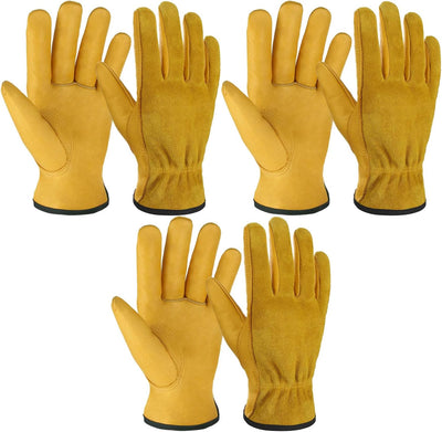 Guantes cuero jardín EN388 2143X agarre flexible transpirables