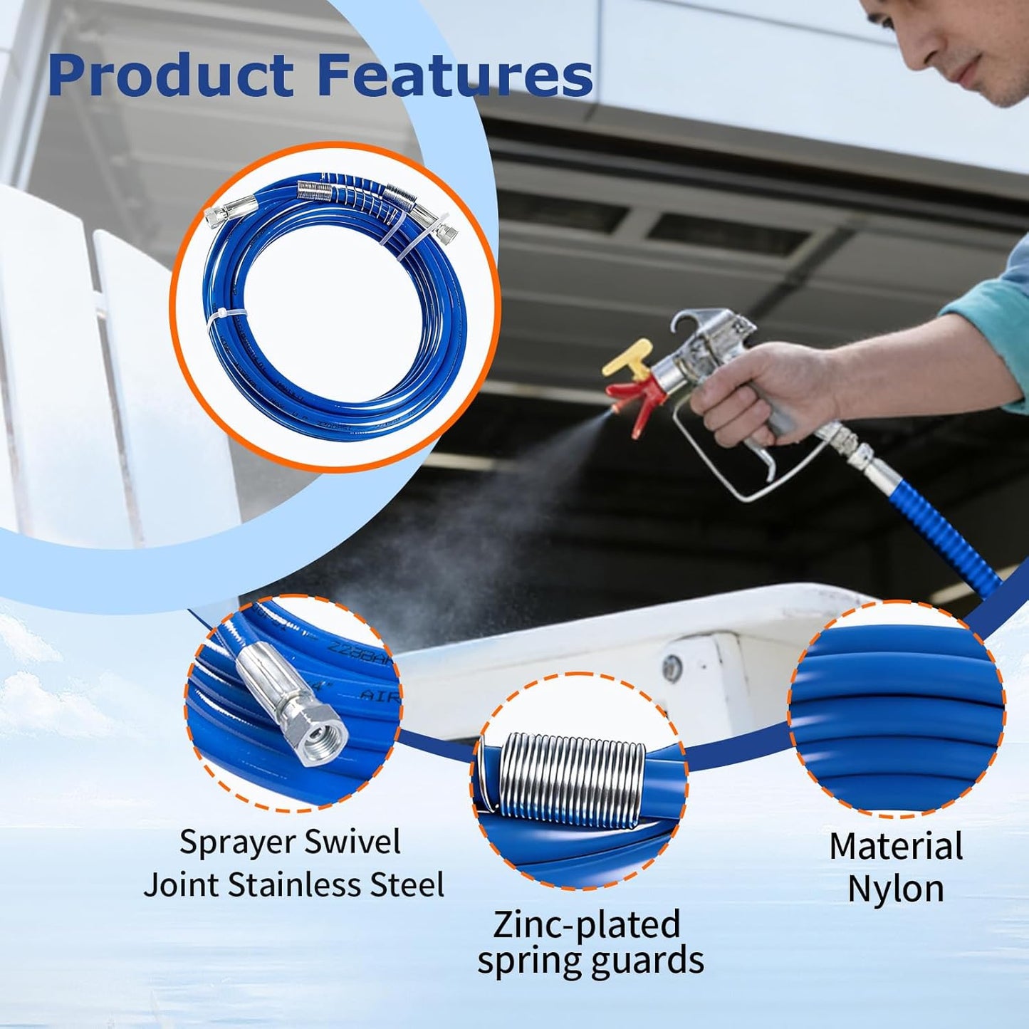 Manguera pintura airless 1/4x25ft 3600psi comp Graco