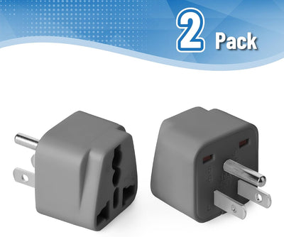 Adaptador enchufe Reino Unido a EE.UU. set 2 gris