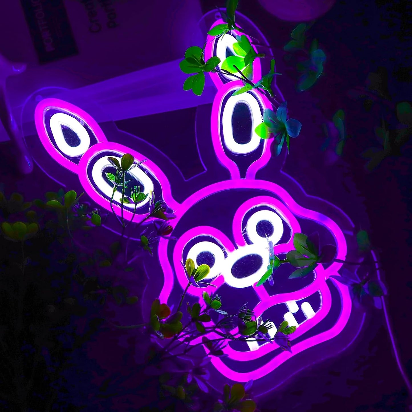 Letrero neón Fnaf Bonnie para decoración sala juegos cumpleaños