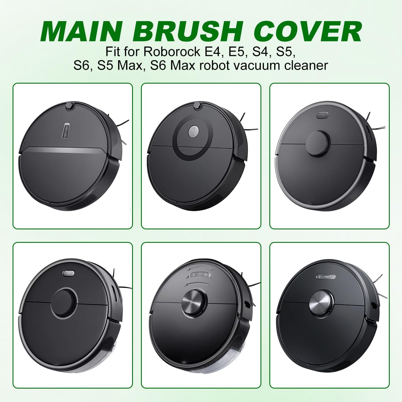 Protectores cepillo trasero para Roborock E4 E5 S4 S5 S6 Max Negro
