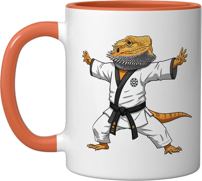 Taza Cerámica Beardo Karate Ninja Orange/White
