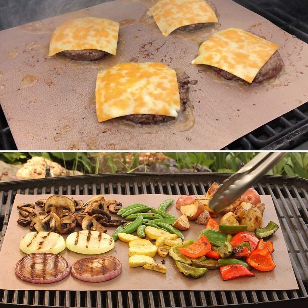 Alfombrillas cobre parrilla aire libre set 6 reutilizables