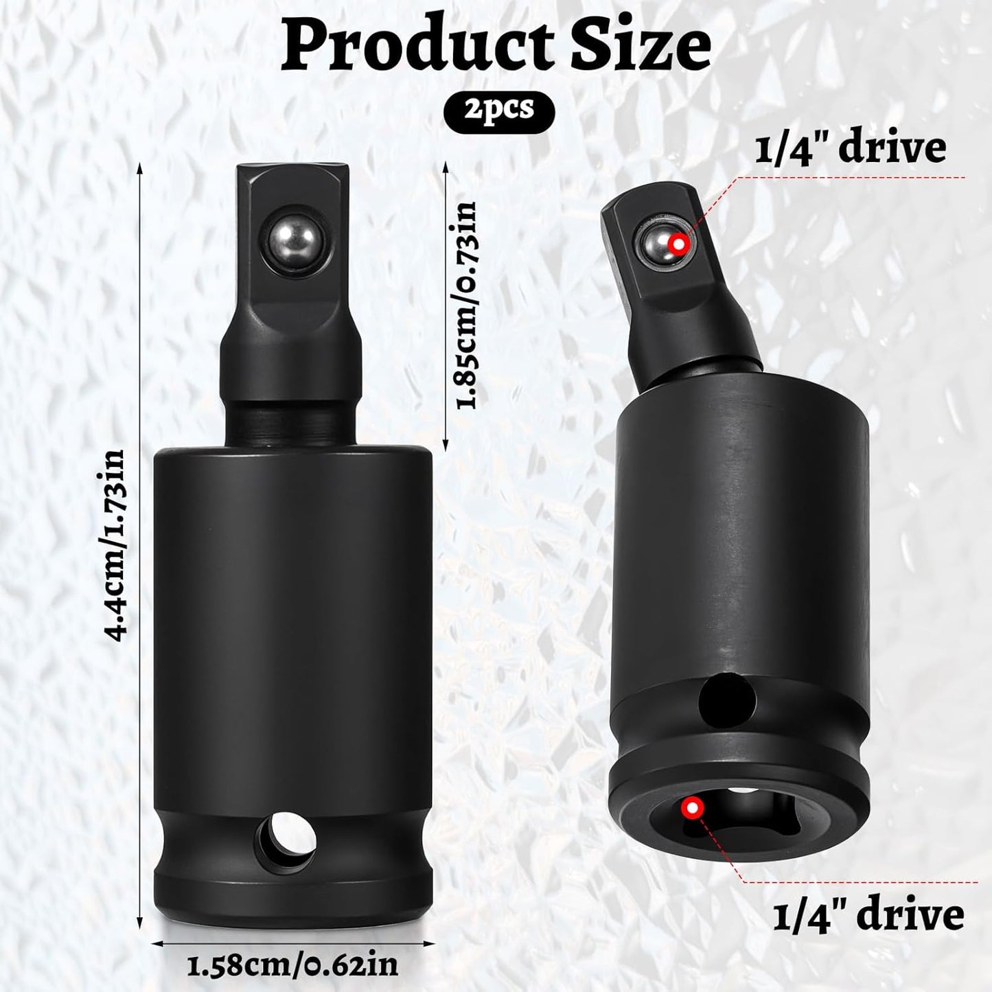 Adaptador enchufe giratorio universal 2 pzas acero CR-V negro