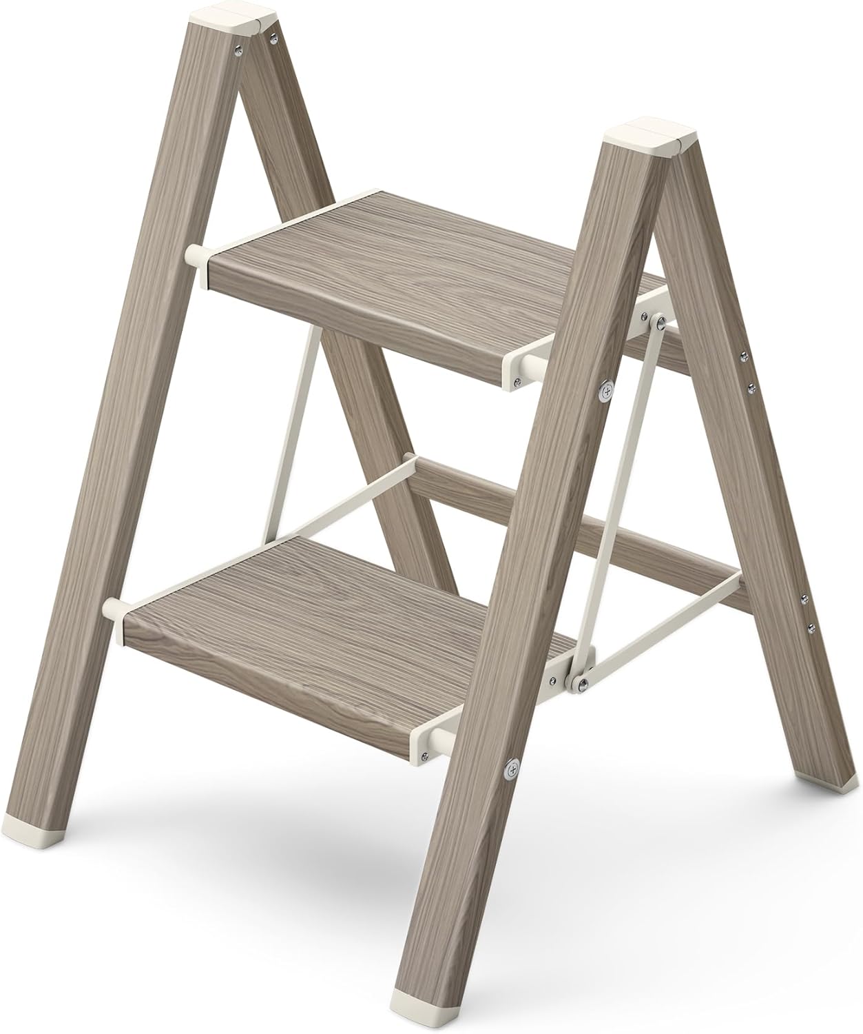 Escalera 2 escalones aluminio plegable con pedal antideslizante