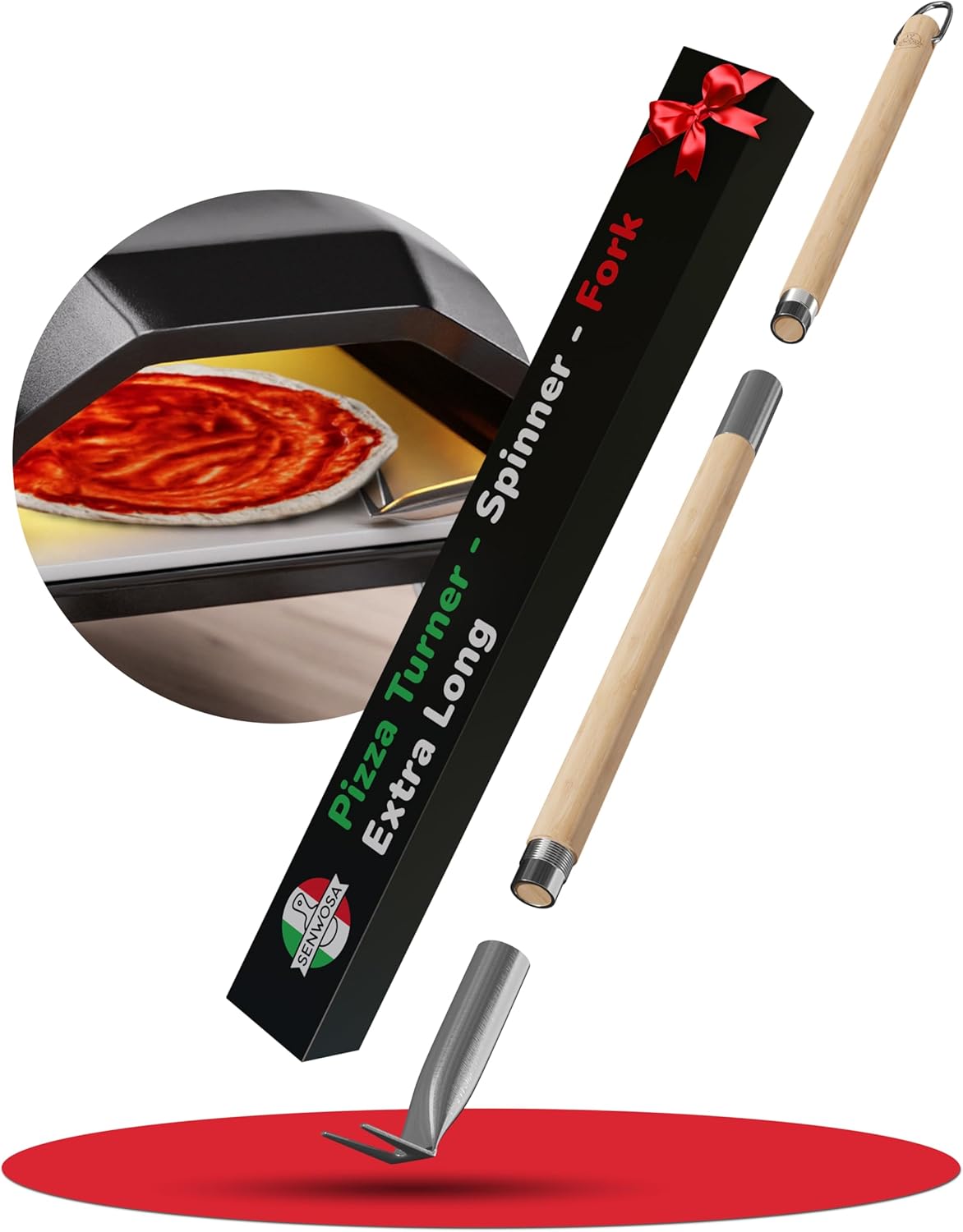Tenedor giratorio pizza reventador burbujas mango ajustable 26-32