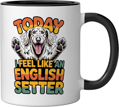 Taza de cerámica perro inglés estilo cartoon negro/blanco