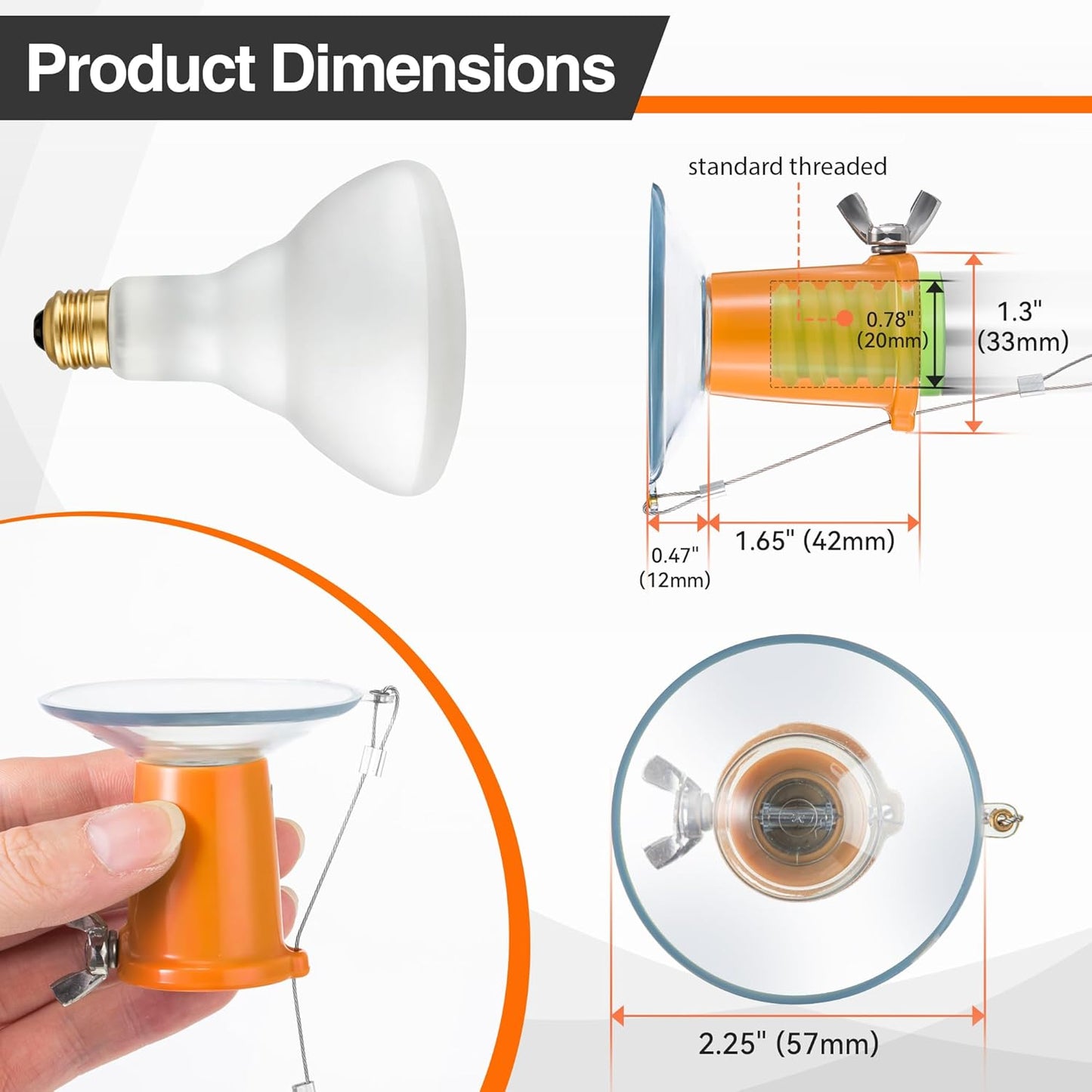 Cambiador bombilla ventosa para techos altos y luces empotradas