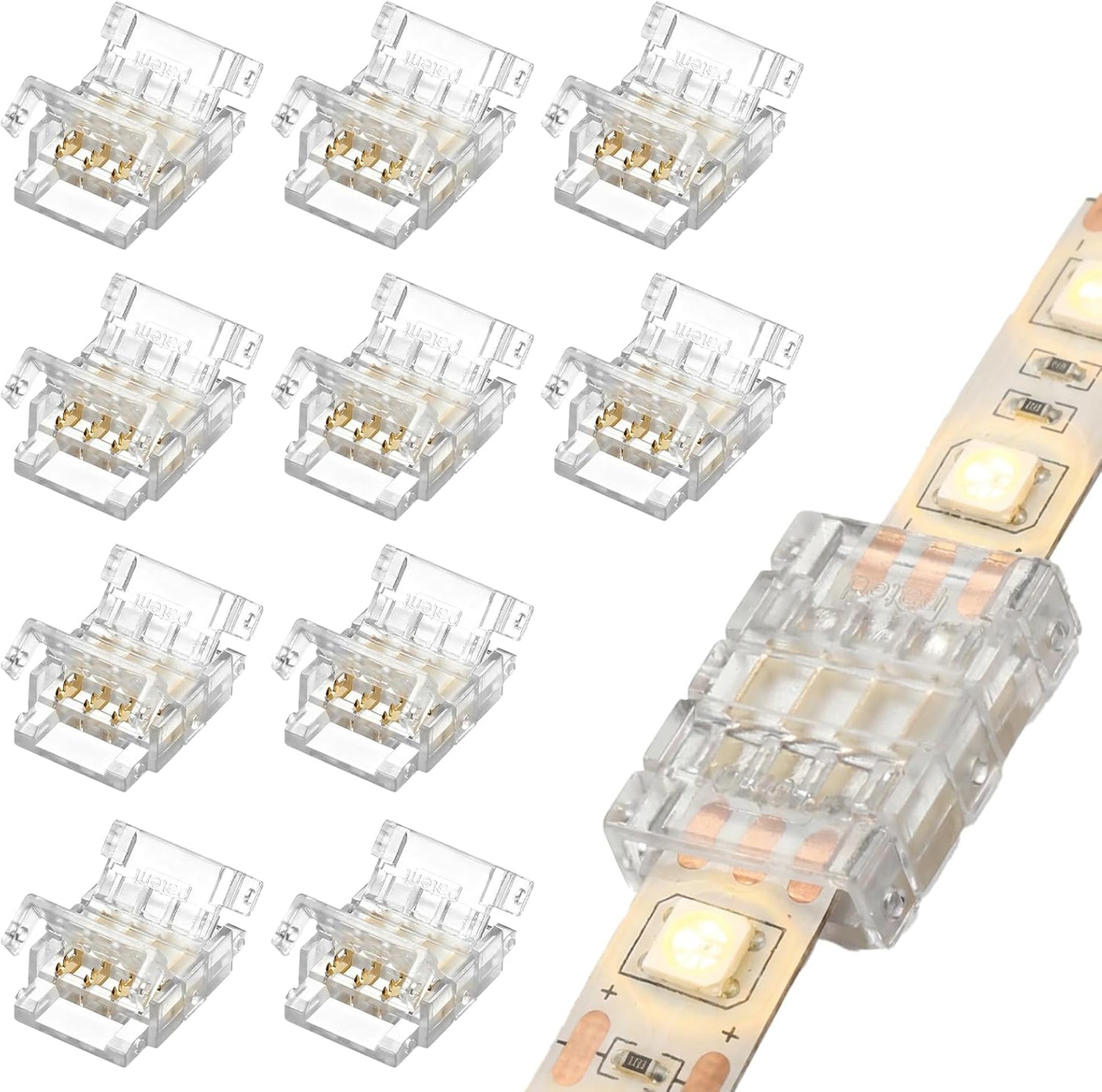 10 Conectores LED RGB 4pines 0.394pulg Sin Soldadura