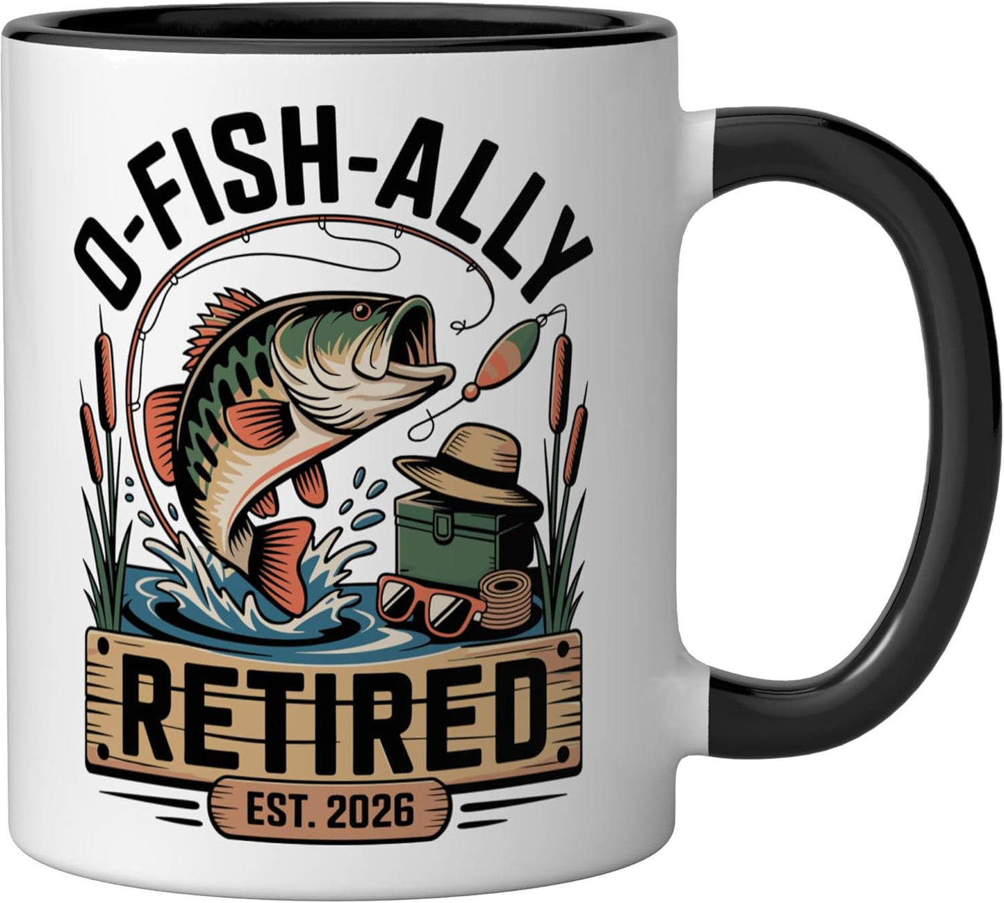 Taza cerámica de retiro para pescar 2026 Ofishally Retired