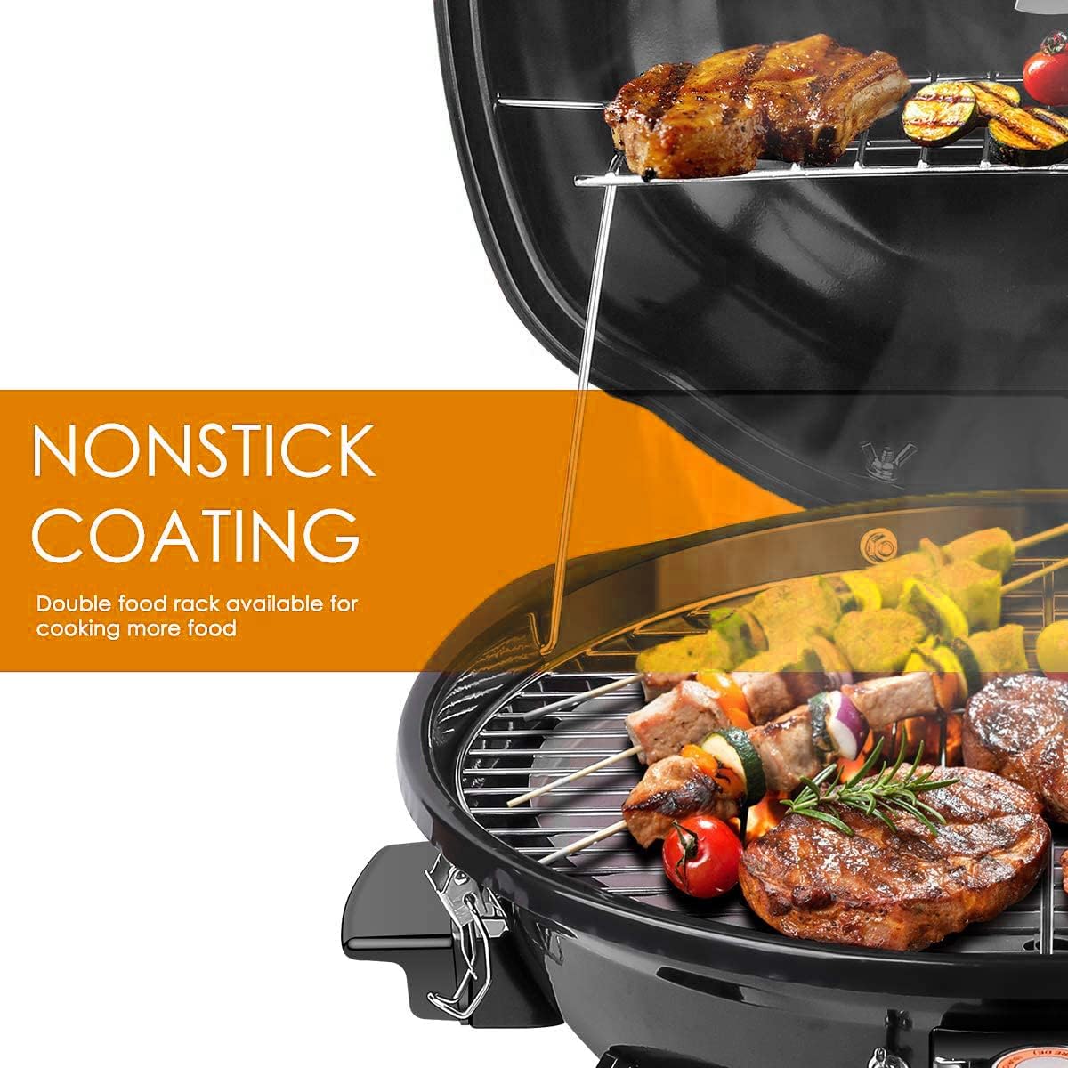 Parrilla eléctrica mesa portátil 1600W negro