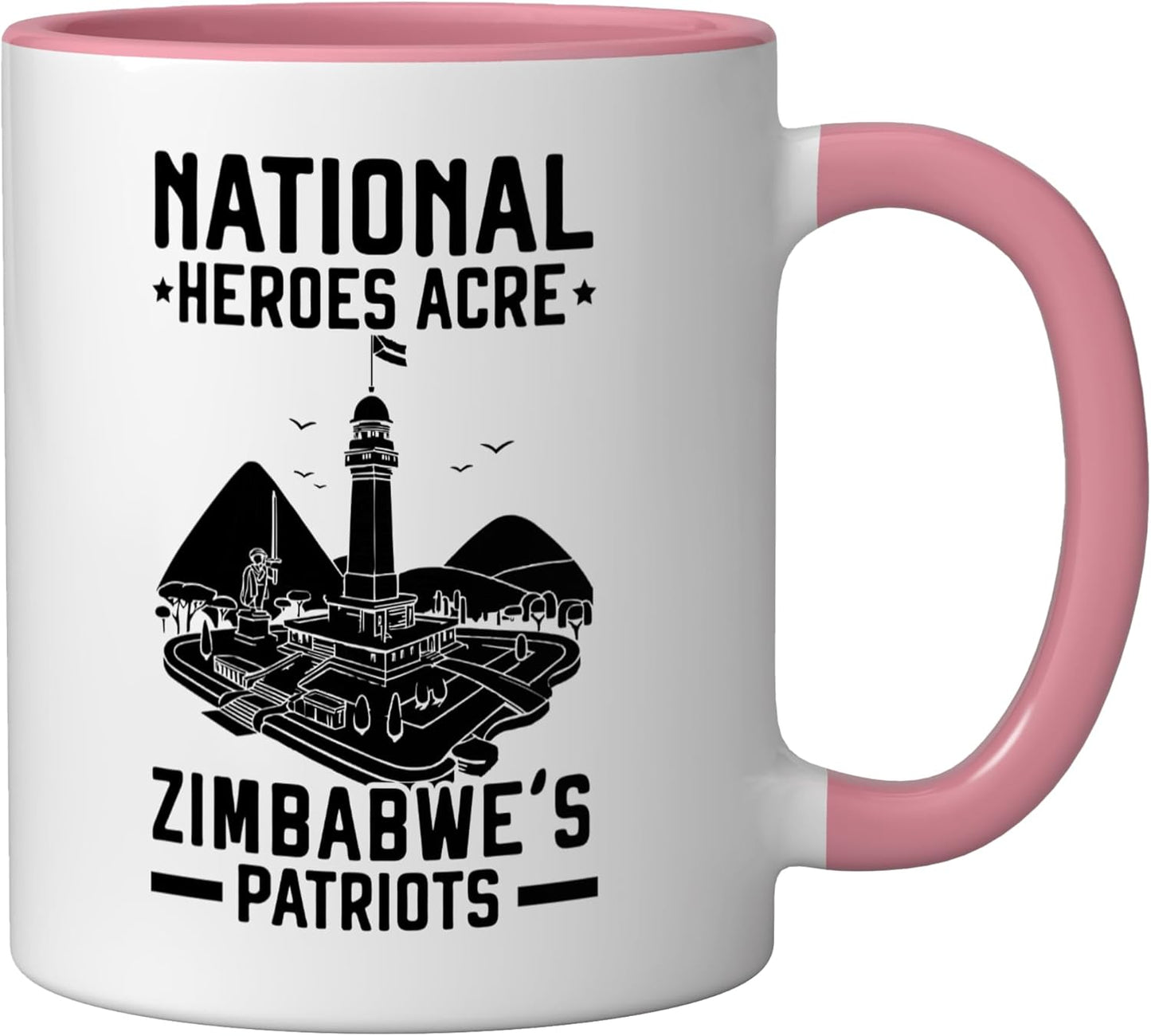 Taza Cerámica Bandera Zimbabue Rosa Blanco