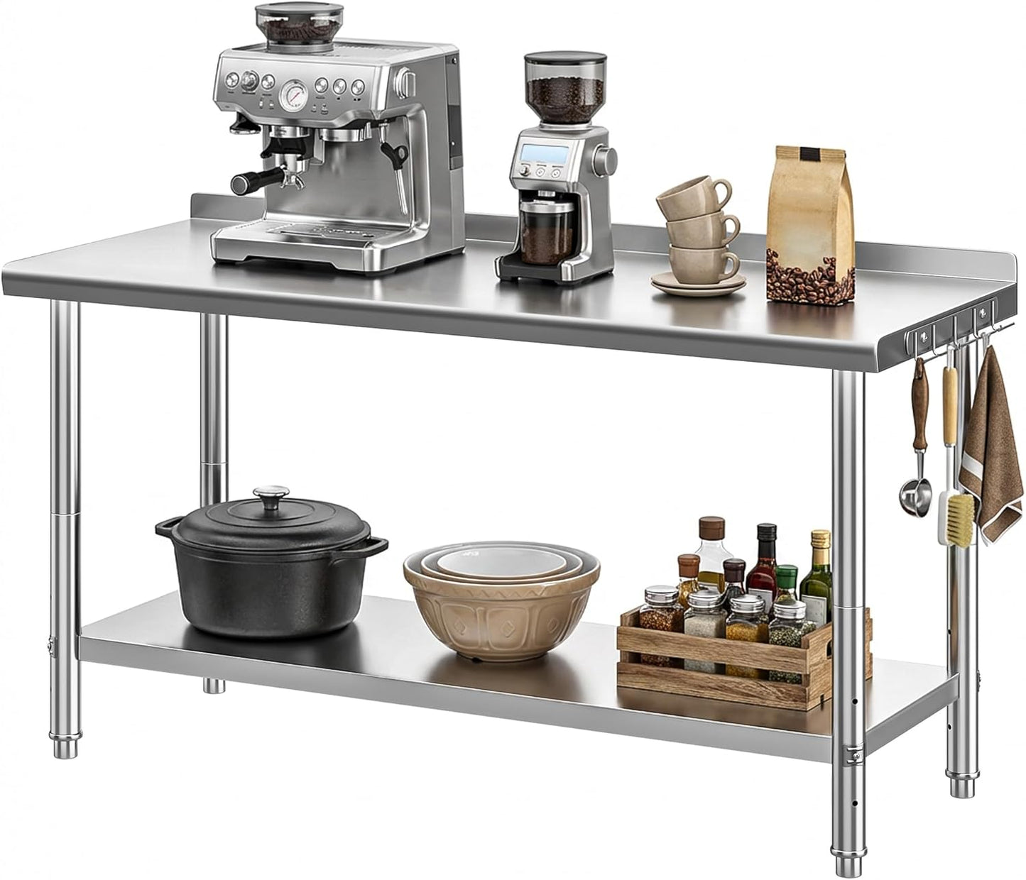 Mesa acero inox 60x24pulg NSF protector salpicaduras cocina