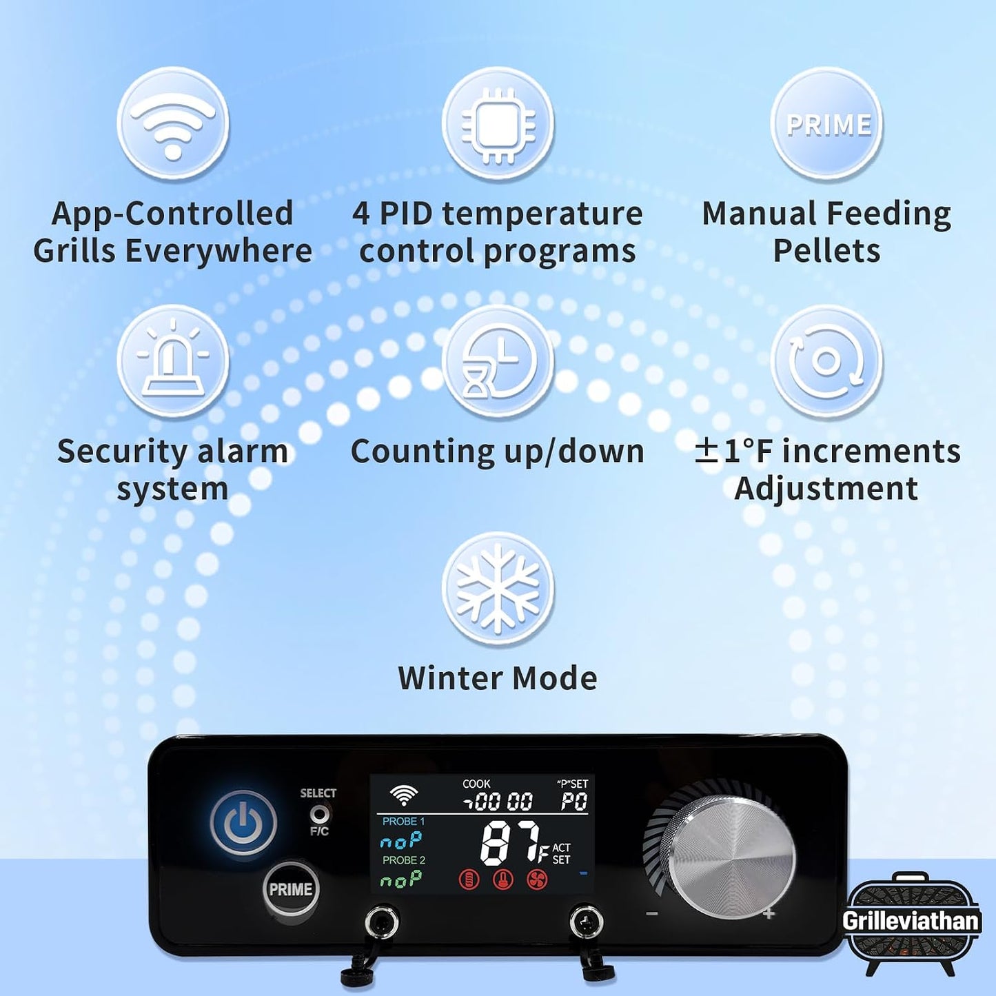 Controlador PID WiFi Pit Boss con app 4 modos sondas carne