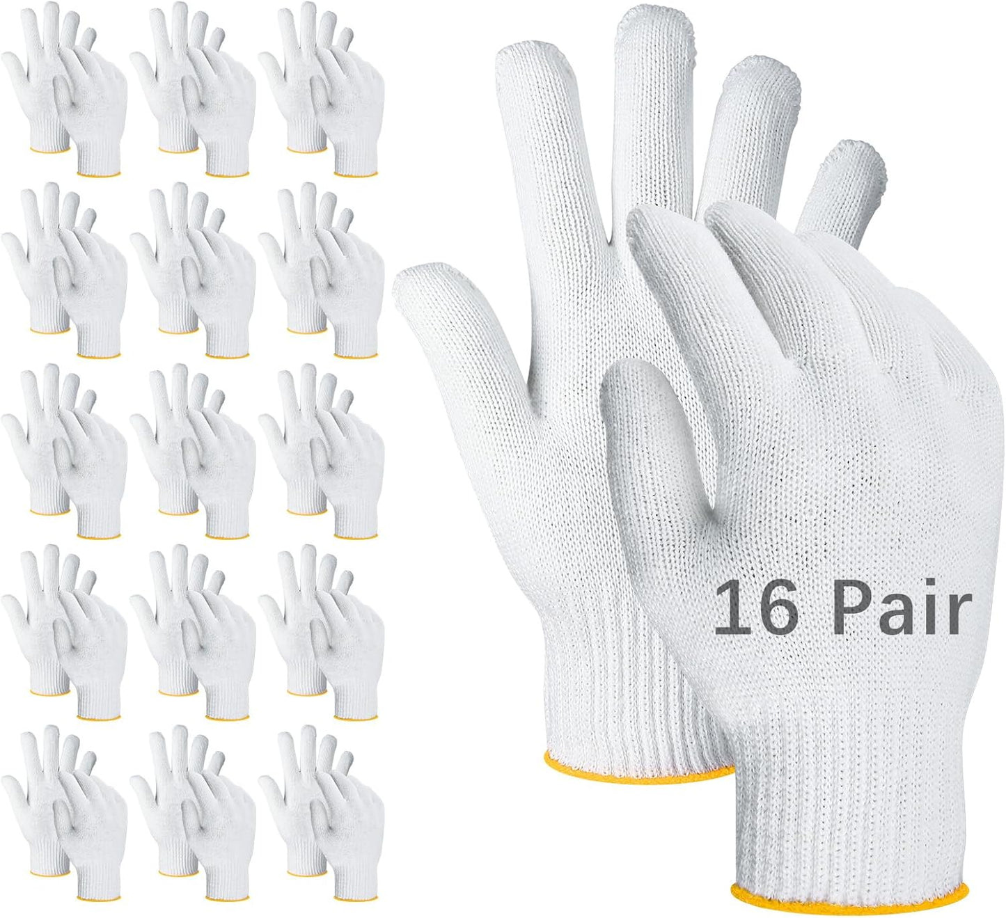8 Pzas Guantes Algodón Unisex Trabajo Almacen Construcción