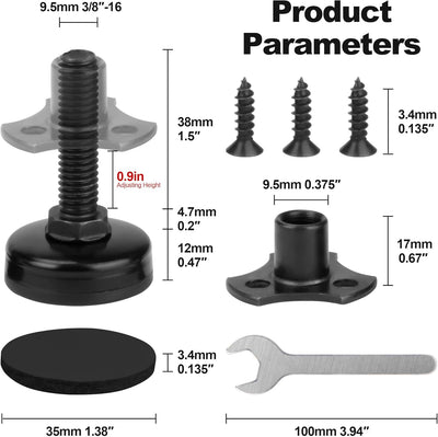Niveladores para muebles suelos irregulares T 3/8pulg