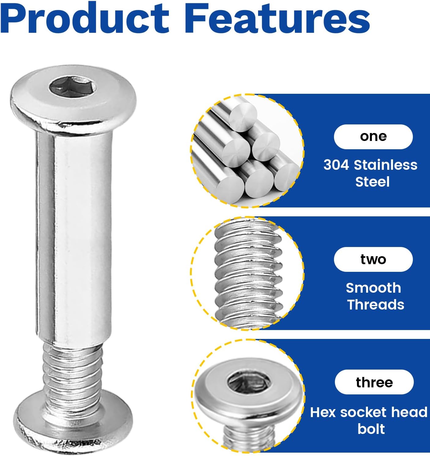 30 Pzas Pernos Acero Inox M5x1.575pulg Kit Surtido Tuercas
