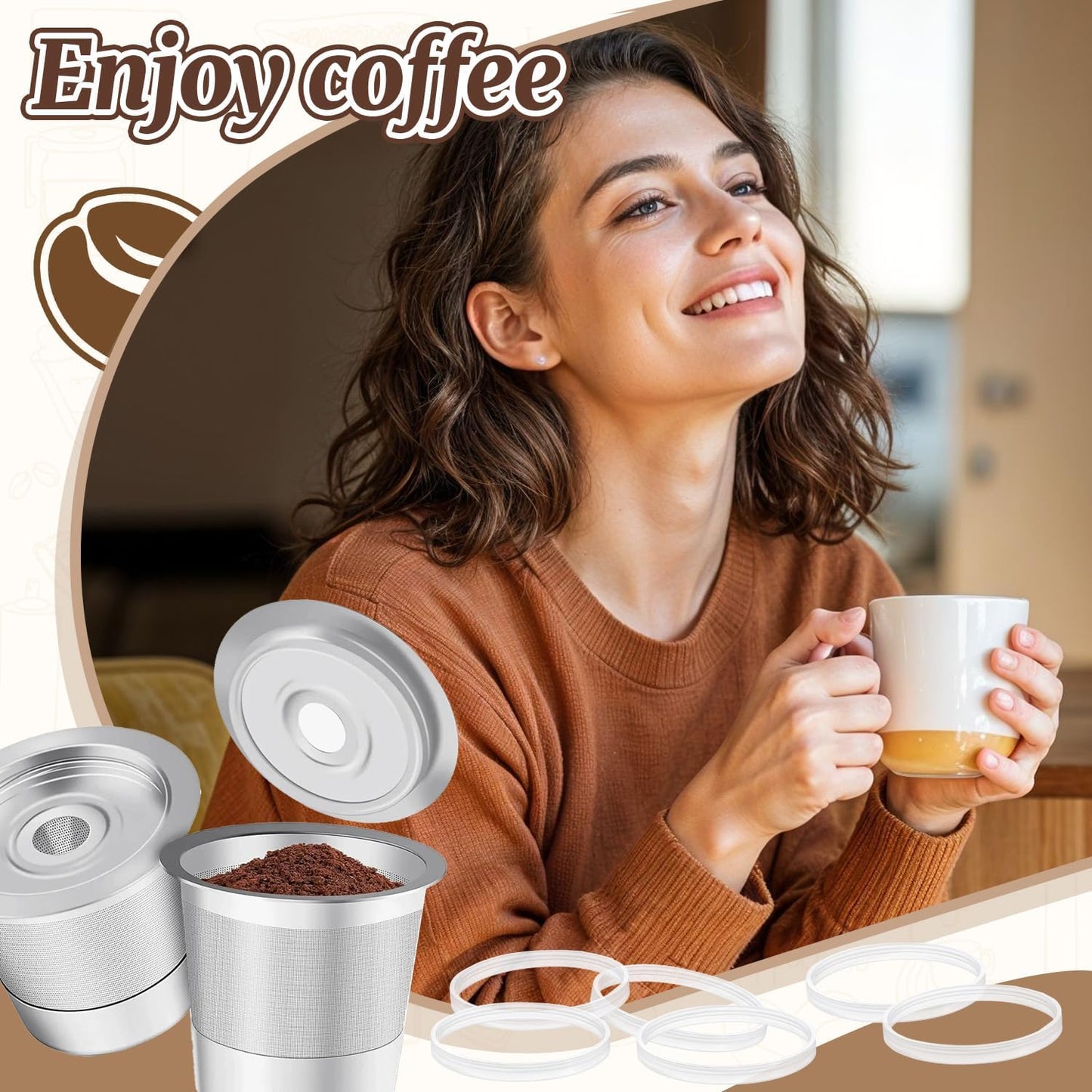 20 juntas reutilizables K Cups de acero inoxidable para Keurig