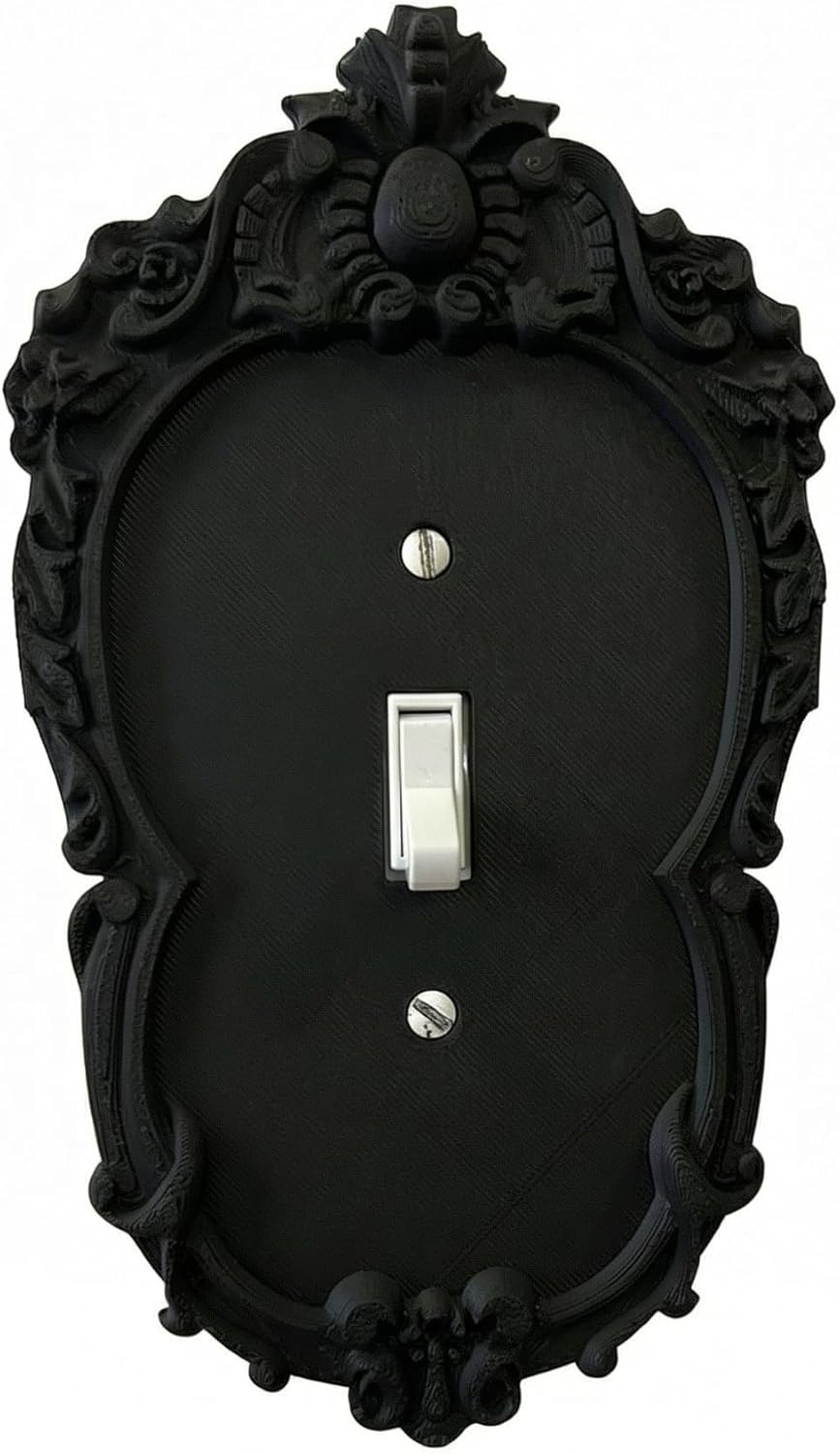 Placa gótica interruptor luz negro acabado mate