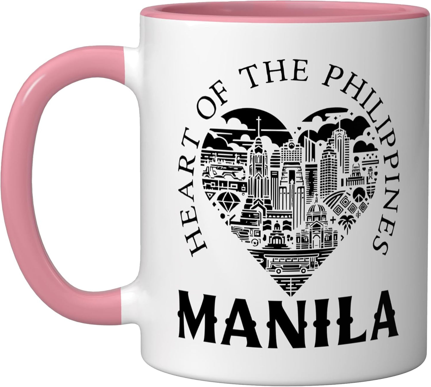 Taza Cerámica Filipinas Manila Rosa/Blanco