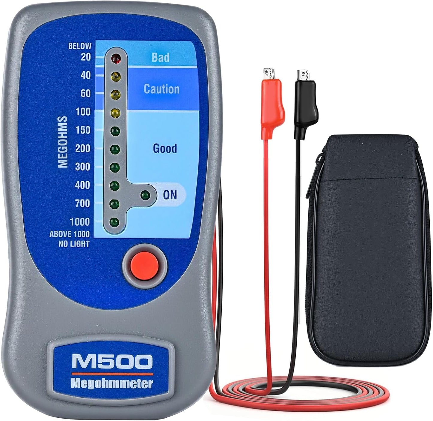 Megohmímetro digital 500V hasta 1000MΩ para HVAC y motores