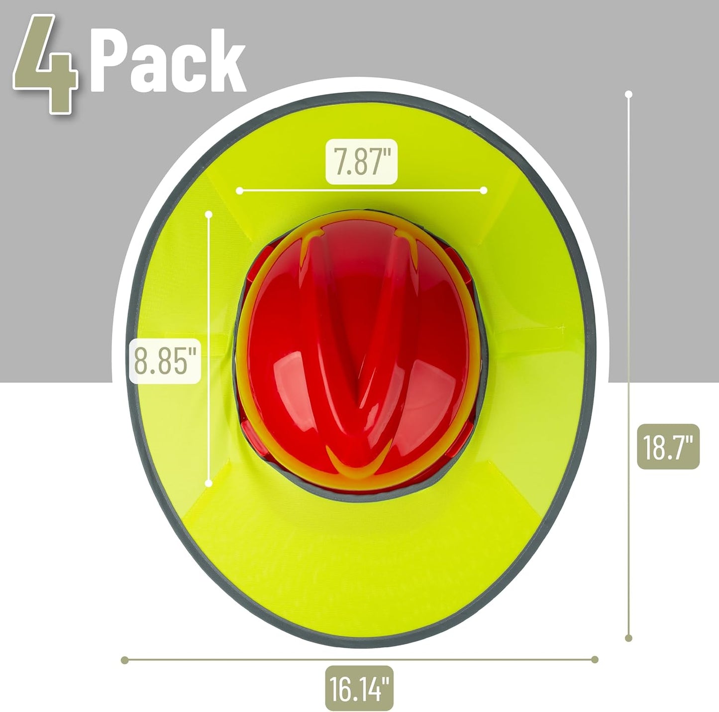 Protector solar casco set 4 amarillo malla ala completa