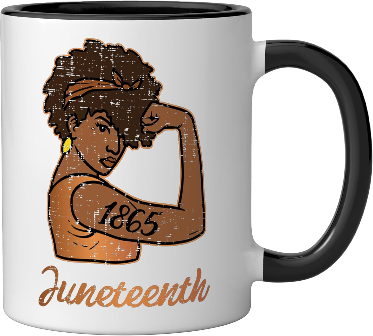 Taza cerámica para mujer y niña Juneteenth 1865 Melanin Mom