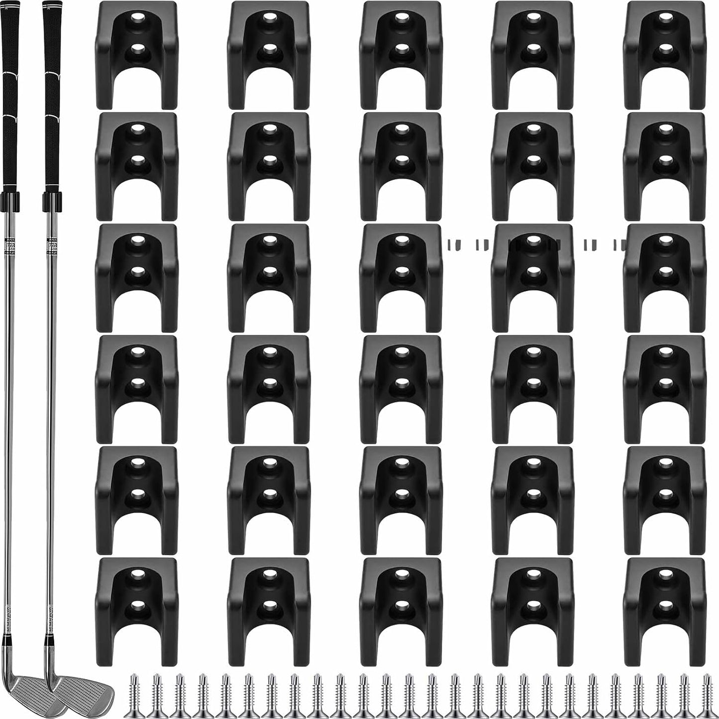 Set 30 Soportes Golf Pared Garaje con 60 S