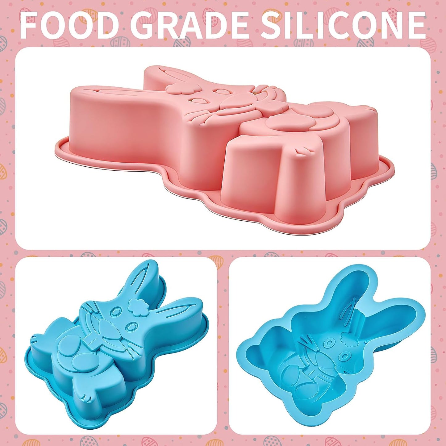 Moldes de conejo de Pascua de silicona paquete 2