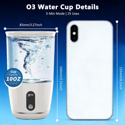 Vaso acero inox USB-C recargable generador O3 10oz