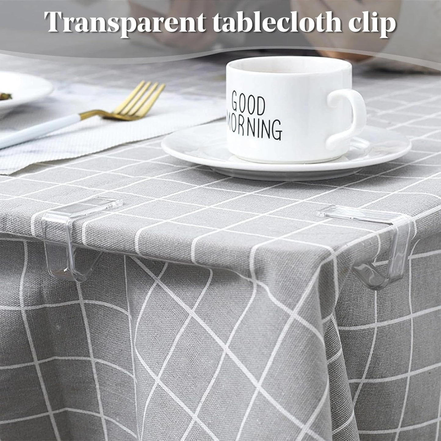Clips de tela para mesas exteriores transparentes y extraíbles