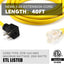 Cable extensión NEMA 5-20 40ft 20A con luz