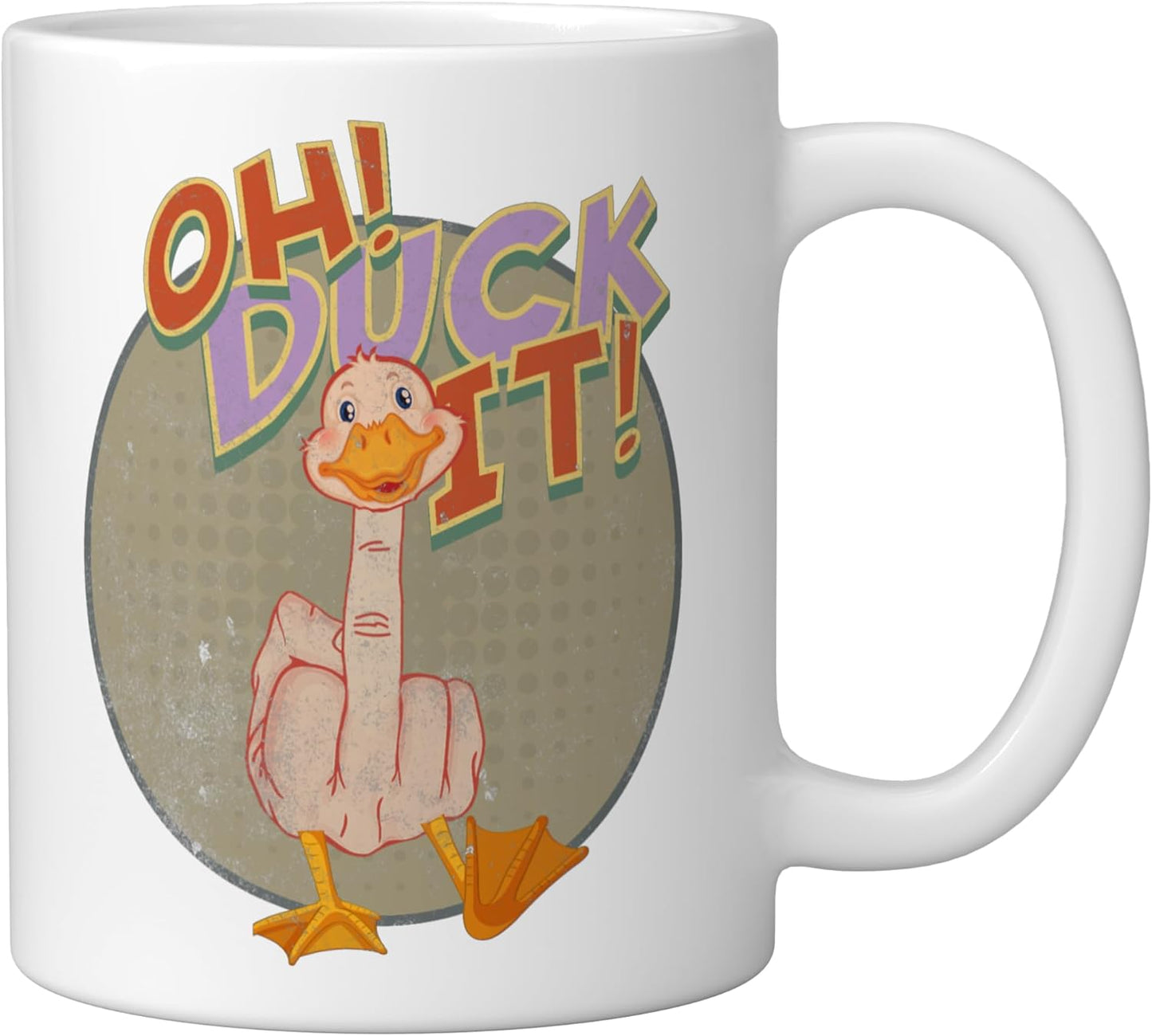 Taza cerámica con mensaje humorístico dedo medio blanco