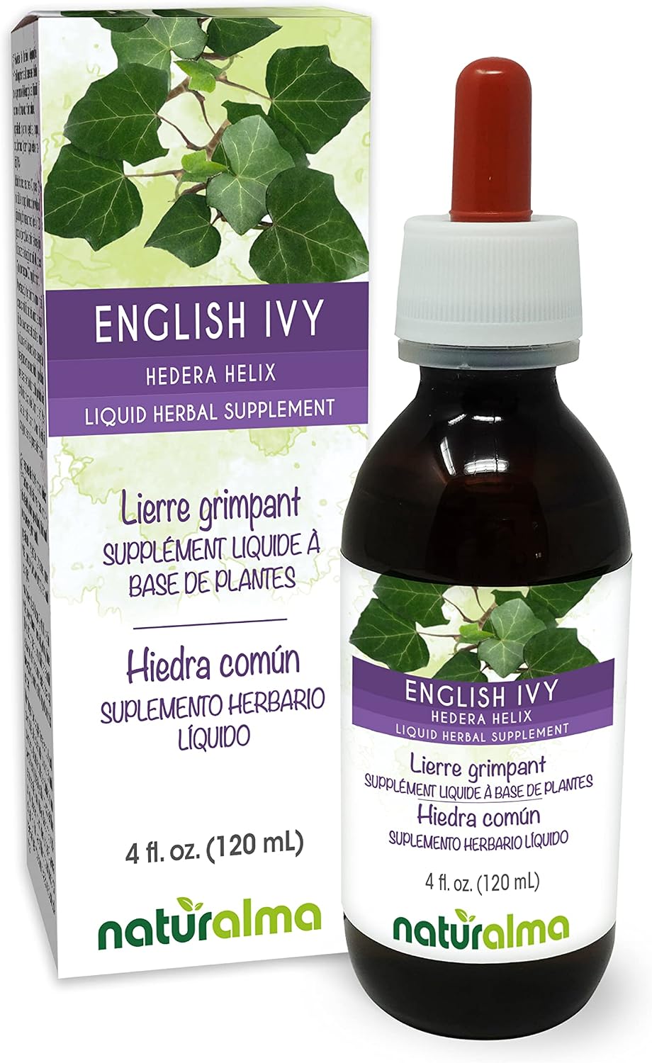 Tintura de hoja de hiedra sin alcohol 4oz vegano