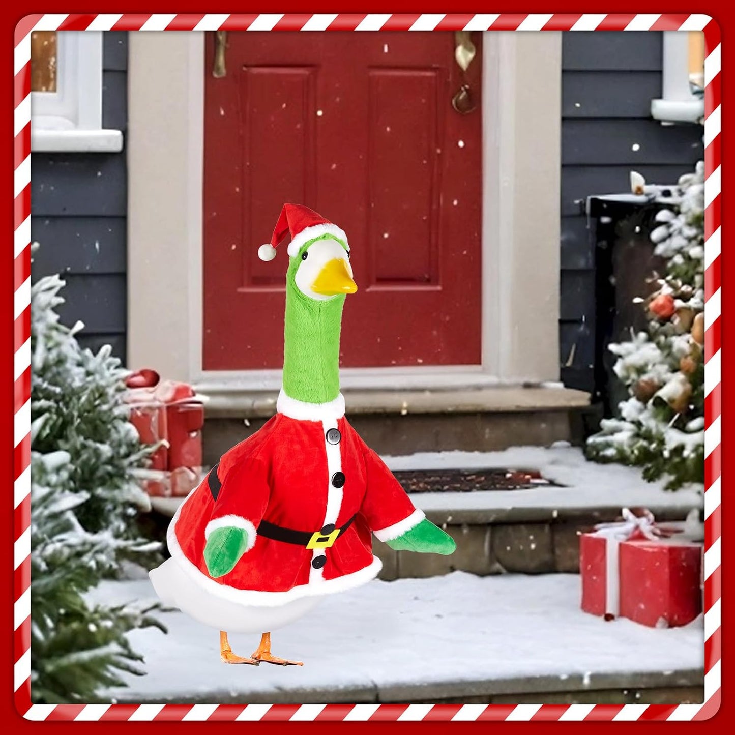 Traje ganso Navidad disfraz Papá Noel 23pulg verde